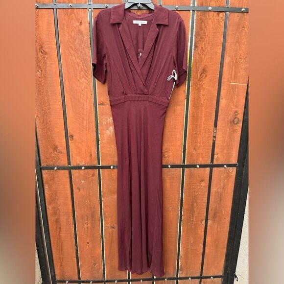 Reformation Danika Midi Dress color Prune XS - Picture 2 of 8